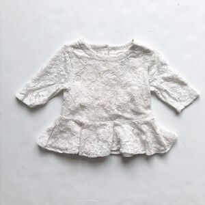 Old Navy lace 3/4 sleeve peplum top EUC 3T